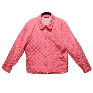 Pink Quilted Button Down Jacket Size Check Measurements Below